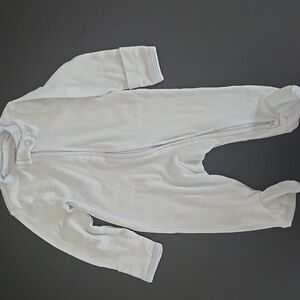 Carter's Light Gray Baby Onesie with Cross Zipper / Snap